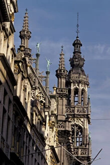 Belgium, Brussels, Grand Place. Detail of