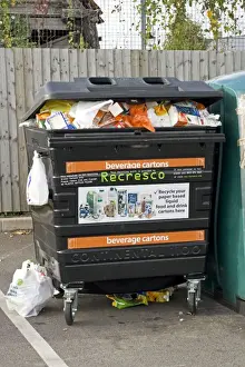 Recycling Prints: Beverage carton recycling black bin Recresco Tesco car park Bishops Cleeve Cheltenham UK