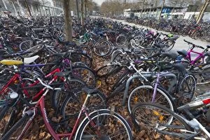 Bicycles - parked at train station