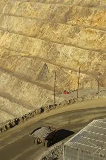 Bingham Canyon Mine - one of the biggest open pit copper mines in the world - also mine gold - silver - molybdenum - pit can be seen from space - Utah - USA