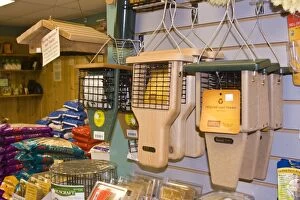 Images Dated 7th June 2008: Bird Feeders - Suet Feeders on store shelf