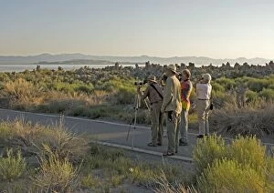 Birdwatcher Gallery: Bird Watching Group - by Mono Lake at dawn