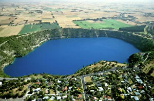 Towns Collection: Blue Lake volcano extinct for 4800 years Mount Gambier, South Australia JLR06533