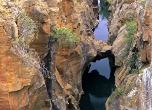 Sights Prints: Blyde River canyon rock formations and stone bridge Bourke's Luck Potholes