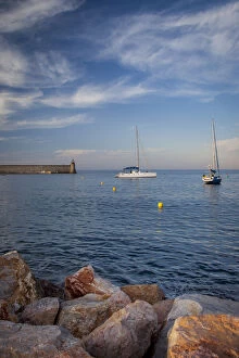 Images Dated 19th March 2014: Boats moored in the tiny harbor of Collioure