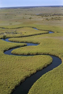 Images Dated 9th July 2010: Botswana, Africa. Arial view Okavango river