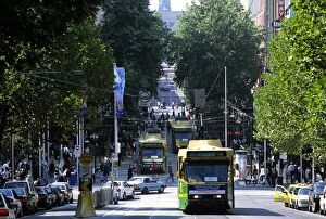 Bourke Street Mall with tram Melbourne
