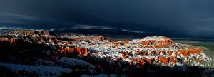 Storms Prints: Bryce Canyon in Snowstorm panoramic - Utah - USA LA000071