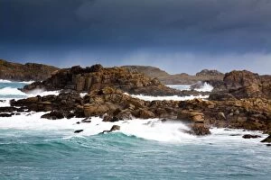 Images Dated 3rd March 2008: Bryher - Coast in a Storm - Isles of Scilly - UK