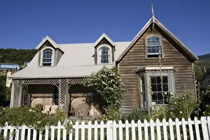 Attractive Prints: Building - Attractive old timber cottage. Akaroa harbour - Banks Peninsula - New Zealand