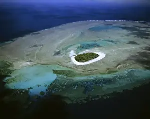 Bushy Cay off Mackay mature vegetated cay, Great Barrier Reef, Queensland, Australia JPF34350