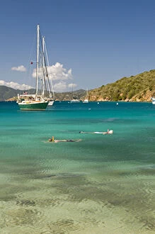 Anchorage Gallery: BVI, Norman Island, the Bight.  Snorkelers