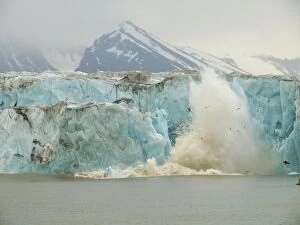 Images Dated 6th February 2009: Calving glacier - ice breaking off into the sea - Liefdefjorden - Svalbard - Norway