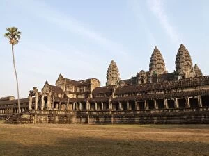 Cambodia - The south side of the temple of Angkor