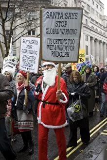 Demonstration Gallery: Campaign against climate change Santa Claus Father
