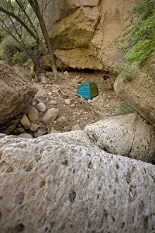 Tents Prints: Camping - Aravaipa Canyon Wilderness - Located about 50 miles northeast of Tucson - Federal Wilderness Area - Arizona