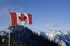Flag Gallery: Canada, Alberta, Banff. Mountain views with