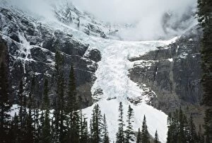 Images Dated 15th December 2005: Canada - Angel Glacier showing icefall/snowfall from cirque. Mount Edith Cavell