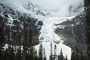 Canada - Angel Glacier showing icefall/snowfall from cirque. Mount Edith Cavell, Jasper National Park, Alberta