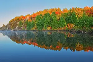 Calm Prints: Canada, Ontario, Sudbury. Lake Laurentian Conservation Area in autumn. Date: 07-10-2019
