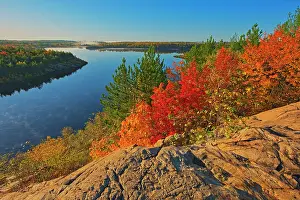 Canada, Ontario, Sudbury. Lake Laurentian Conservation Area in autumn. Date: 07-10-2019