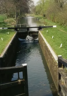 Canals Prints: Canal Lock - Kennet & Avon canal lock near Kintbury Berkshire
