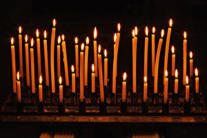 Candles in interior of Oratorio di San Giovanni