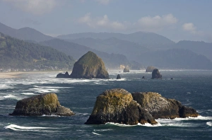 Images Dated 3rd May 2006: Cannon Beach and Sea Stacks from Ecola State Park North Oregon Coast USA LA000986