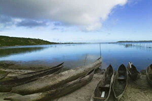 Madagascar Gallery: Canoes on the beach, Antananarivo, Madagascar
