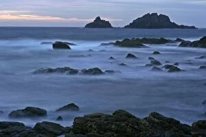 Cape Cornwall - at low tide with high tide coming in