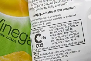 Sustainability Prints: Carbon emissions label on Walkers Salt