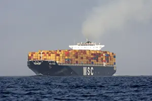 Commerical Prints: Cargo ship - in the Strait of Gibraltar - Spain