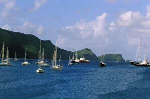 Caribbean, Bequia. Boats on the water