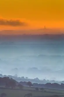 Orange Prints: Carn Brea - Misty Morning - Summer - Cornwall - UK