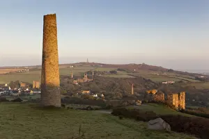Mines Prints: Carnkie - Carn Brea hill - ruins of former tin mines - Cornwall - UK