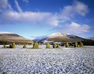 Images Dated 22nd March 2016: Castlerigg Stone Circle in winter snow near Keswick