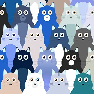 Cat illustration, repeating pattern