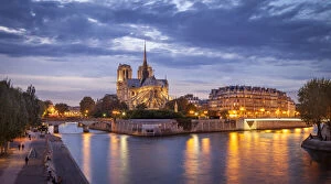 Images Dated 19th March 2014: Cathedral Notre Dame and River Seine, Paris
