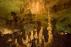 Cave Formations - amazing cave formations including a formation of draperies called The Chandeler and a stalagmite called Totempole as focus points - Carlsbad Caverns National Park, New Mexico, USA