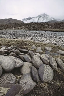 Buddhism Gallery: Central Tibet, Prayer stones (Large format)