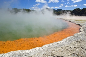 Images Dated 10th March 2008: The Champagne Pool - a colourful hot spring in Waiotapu geothermal area