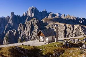 Images Dated 4th October 2011: Chapel - in front of the Cadini Group massif in