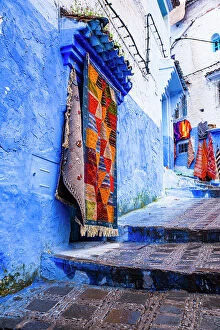 Ancient Collection: Chefchaouen, Morocco. Blue washed buildings Date: 25-04-2018