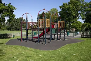 Recycling Prints: Childrens playground protected by safety matting made from old car tyres - Newport South Wales UK