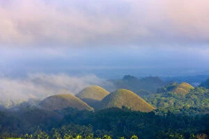 Chocolate Hills in morning mist, Bohol Island