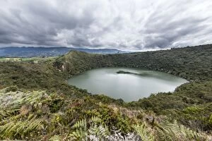 Circular mountain lake Guatavita