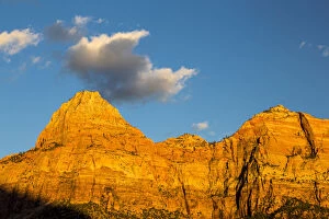 Cliffs catch days last light in Zion National