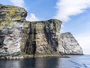 The cliffs of the isle of Noss, a famous
