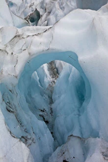 Close-up of blue glacial ice mass, Franz