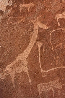 Close-up of rock engravings or petroglyphs
